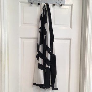MoMA Black & White Graphic Silk Scarf 17.5"x63.5"
